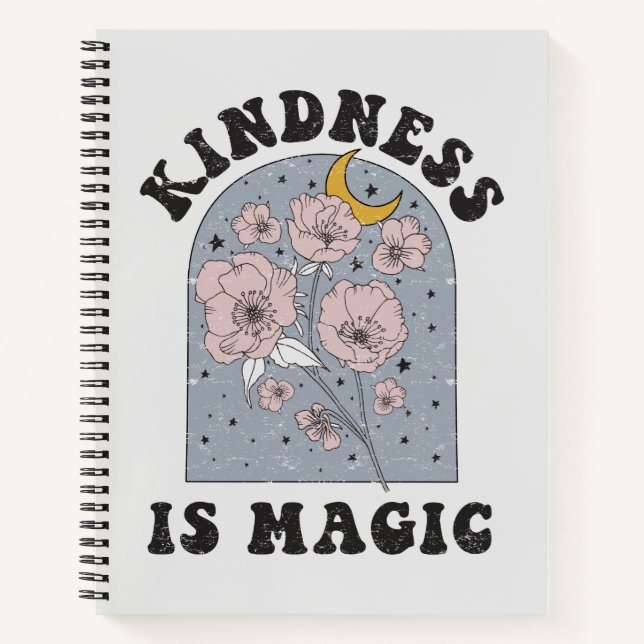 Kindness is Magic Vintage Flowers Notebook (Front)
