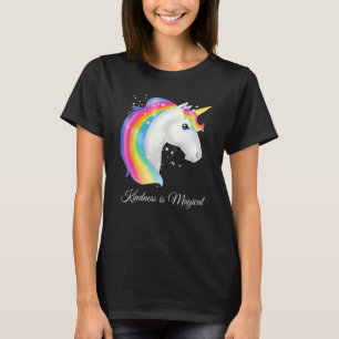 Kindness is Magical Pretty Rainbow Unicorn Tee for