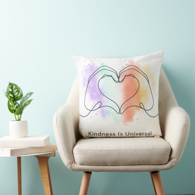 Kindness Is Universal Pride Heart Design Cushion (Chair)