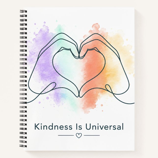 Kindness Is Universal Pride Heart Design Notebook (Front)