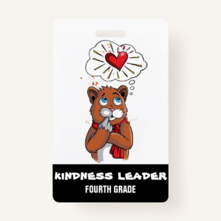 Kindness Leader Tag Badge Pass Fourth Grade Class ID Badge