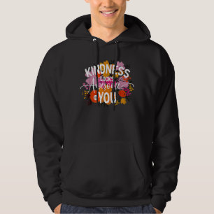 Kindness Looks Awesome On You Women Floral Teacher Hoodie