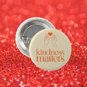 Kindness Matters Button – Hands & Heart Empathy