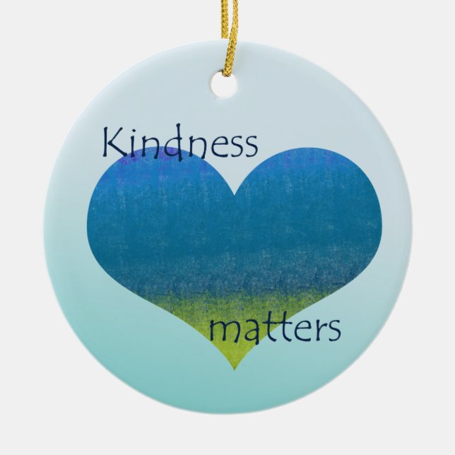Kindness Matters Heart Ceramic Tree Decoration (Front)
