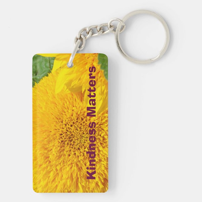 Kindness Matters keychains Sunflowers Key Chains (Back)