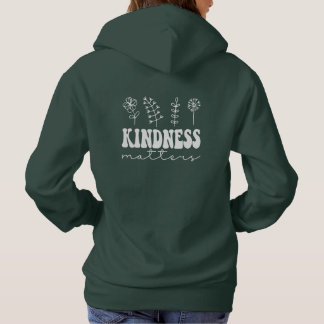 Kindness Matters Retro Boho Floral  Hoodie