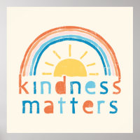 Kindness Matters. Typography Design with Rainbow