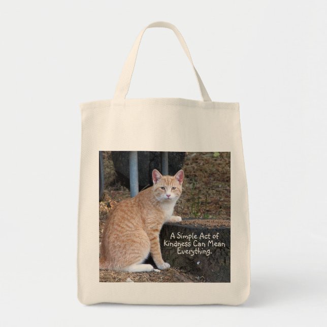 Kindness Orange Tabby Cat Tote Bag (Front)