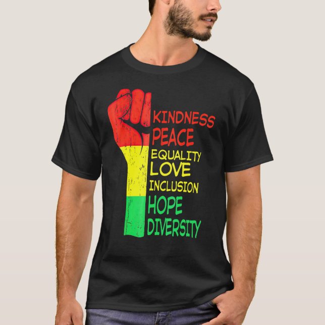 Kindness Peace Equality Human Rights Inclusion Div T-Shirt (Front)