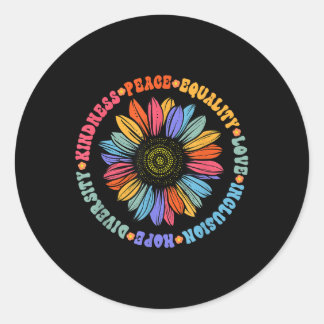 Kindness Peace Equality Love Hope Diversity Human  Classic Round Sticker