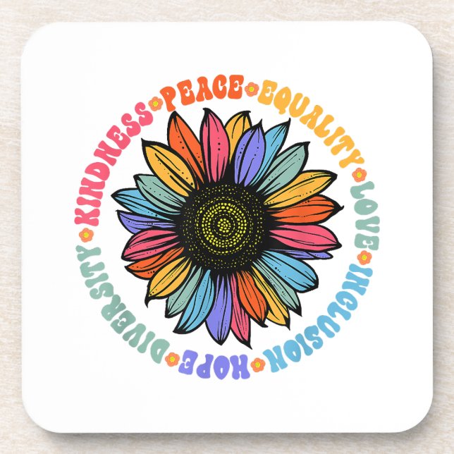 Kindness Peace Equality Love Hope Diversity Human  Coaster (Front)