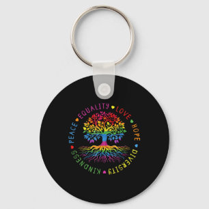 Kindness Peace Equality Love Hope Diversity Human Key Ring