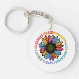 Kindness Peace Equality Love Hope Diversity Human Key Ring