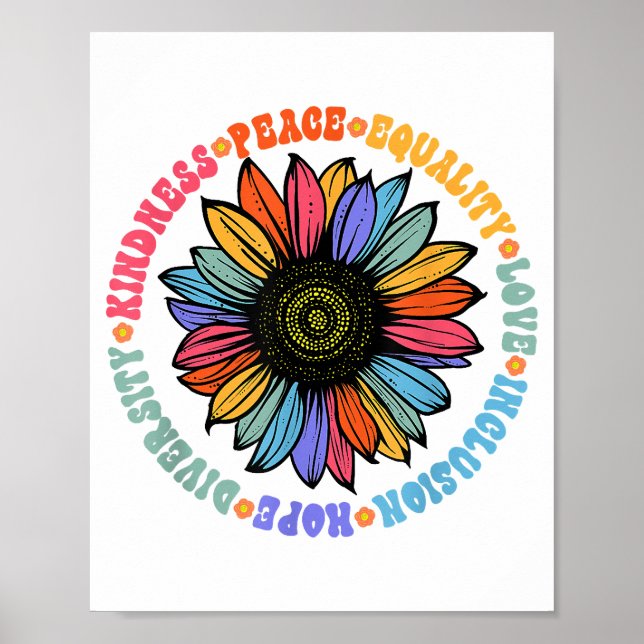 Kindness Peace Equality Love Hope Diversity Human  Poster (Front)