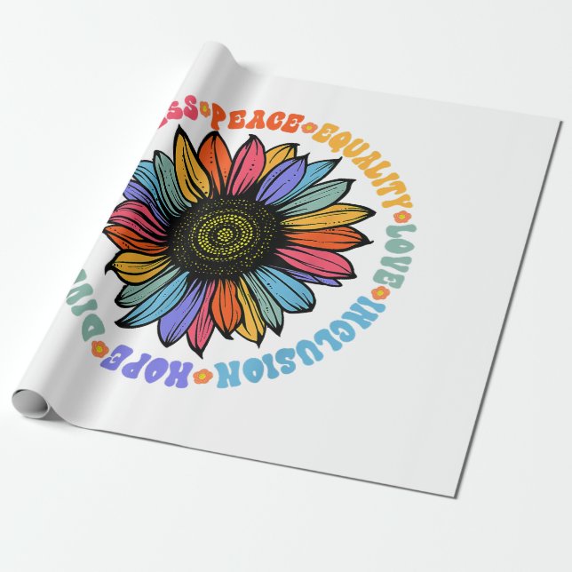 Kindness Peace Equality Love Hope Diversity Human  Wrapping Paper (Unrolled)