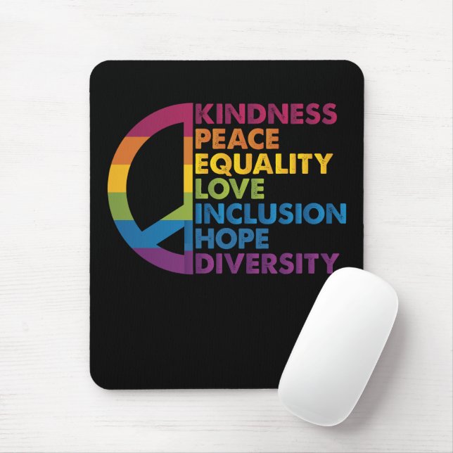 Kindness Peace Equality Love Inclusion Hope Divers Mouse Pad (With Mouse)