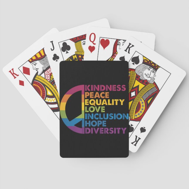 Kindness Peace Equality Love Inclusion Hope Divers Playing Cards (Back)