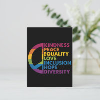 Kindness Peace Equality Love Inclusion Hope Divers