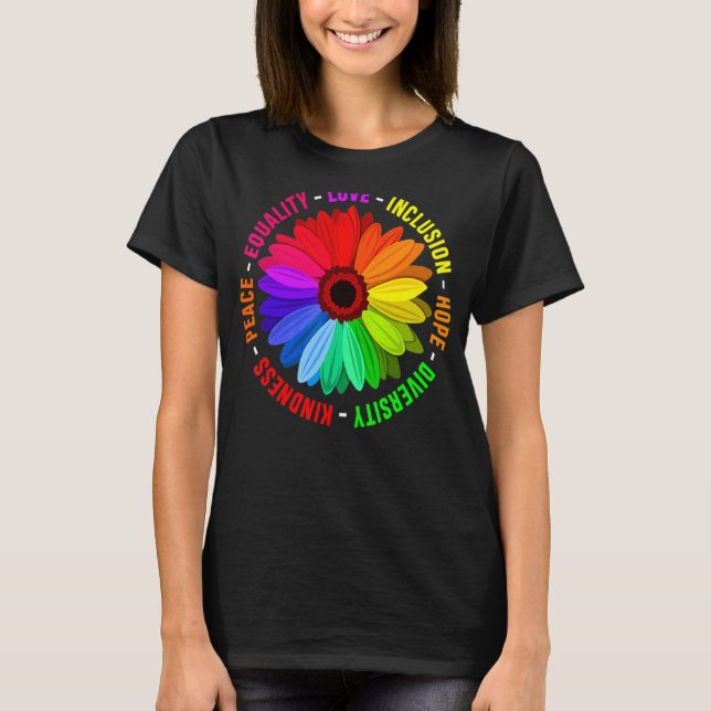 Kindness Peace Equality Love Inclusion Hope Divers T-Shirt (Front)