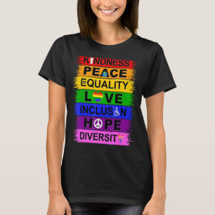 Kindness Peace Equality Love Inclusion Hope Divers T-Shirt