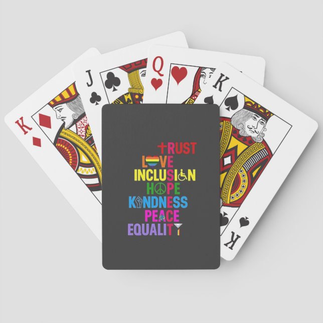 Kindness Peace Equality Love Inclusion Hope   Playing Cards (Back)
