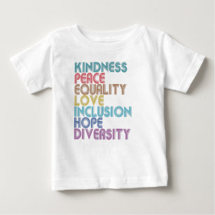 Kindness Peach Equality Love Inclusion Hope Divers Baby T-Shirt