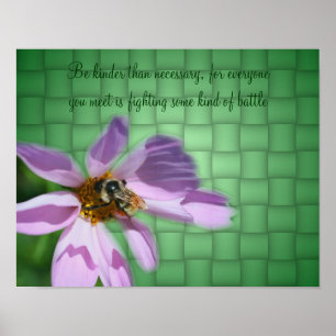 Kindness Quote Bee On Flower Inspirational Poster