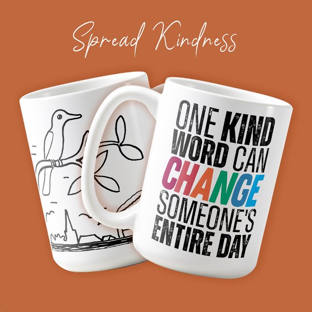 Kindness Quote Modern Trendy Inspirational Coffee Mug (Kindness Quote Inspiration Coffee Mug Motivational Uplifting Gifts Birthday Holiday Sustainable Gift)