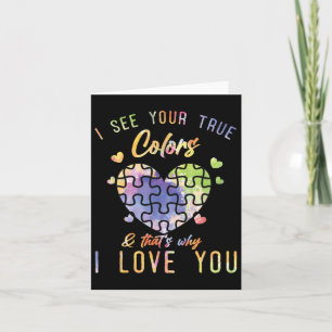 Kindness Ribbon Heart Autism Awareness _1 Card