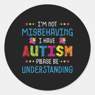 Kindness Ribbon Heart Autism Awareness _6  Classic Round Sticker