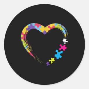 Kindness Ribbon Heart Autism Awareness Classic Round Sticker