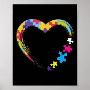 Kindness Ribbon Heart Autism Awareness  Poster
