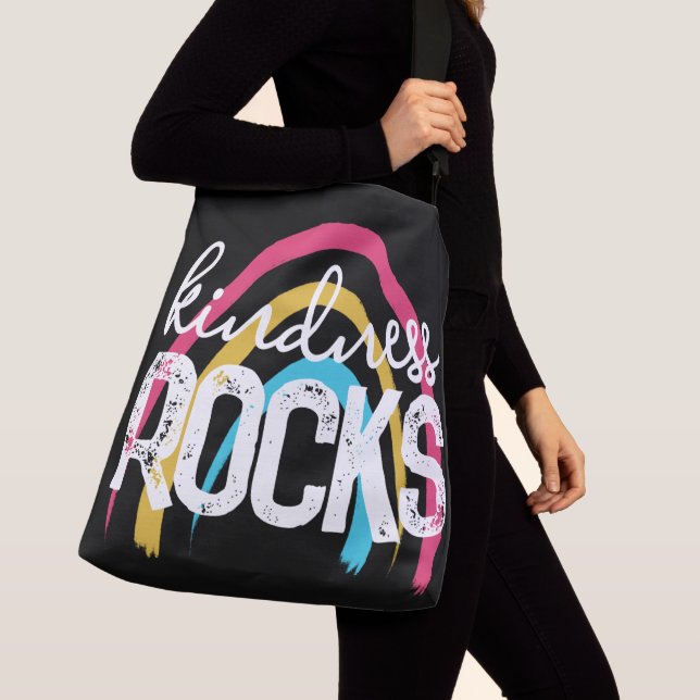 Kindness Rocks Rainbow Crossbody Bag (Close Up)