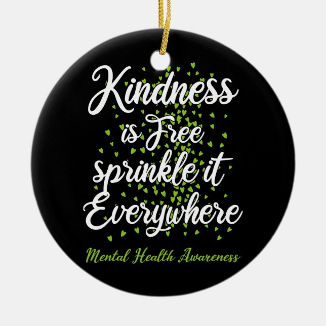Kindness Sprinkle It Everywhere Mental Health Ceramic Tree Decoration (Front)