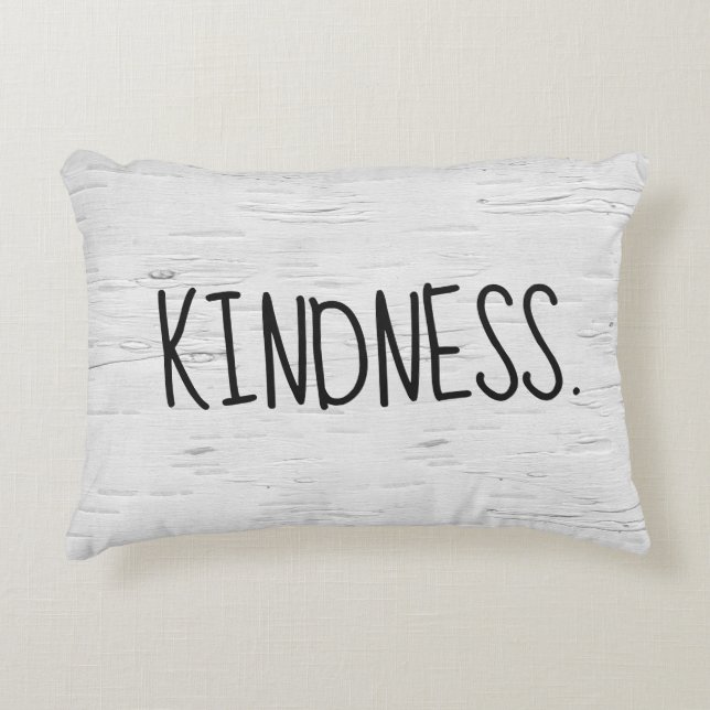 KINDNESS Text On Birch Tree Decorative Cushion (Front)