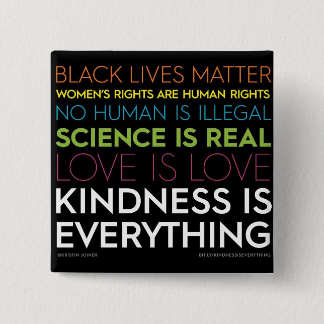 #KindnessisEverything Square Button (Front)