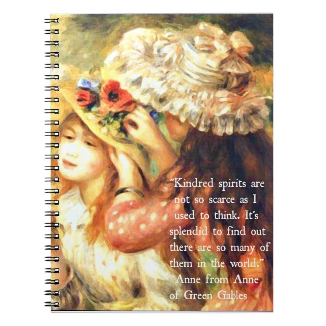 Kindred Spirits - Anne of Green Gables Quote Spiral Notebook (Front)