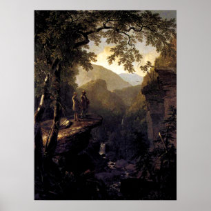 Kindred Spirits on Cliff in Woods - Durand Poster