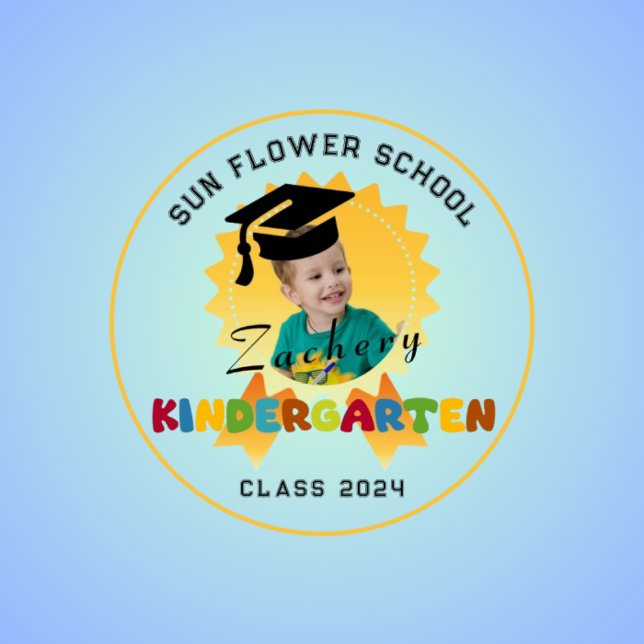 Kindy graduation badge photo custom Button (Creator Uploaded)