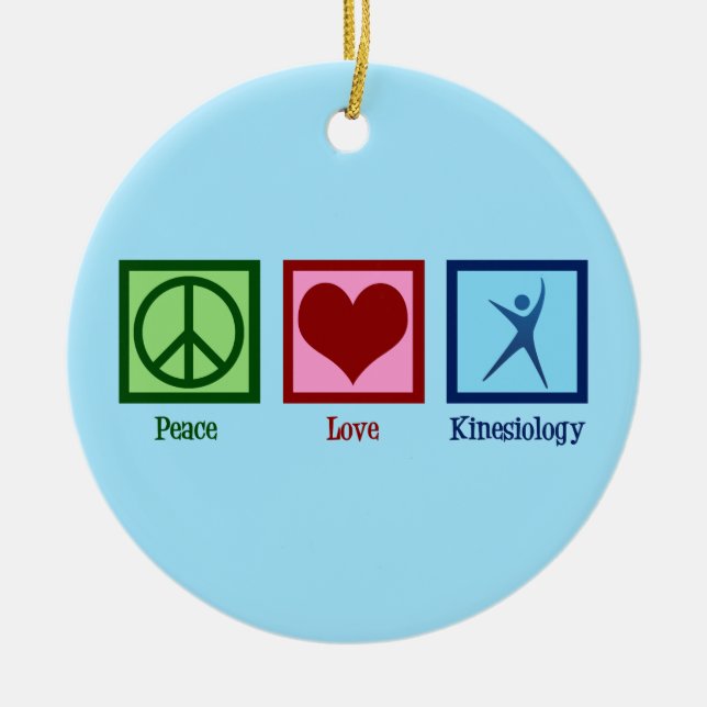 Kinesiologist Peace Love Kinesiology Ceramic Tree Decoration (Front)