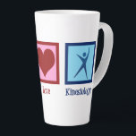 Kinesiologist Peace Love Kinesiology Latte Mug<br><div class="desc">Peace Love Kinesiology. A cute kinesiologist gift for person who works in a human kinesiology office or practice. Order these now for your centre.</div>