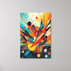 Kinetic Bloom: Explosive Modern Geometric Abstract Canvas Print