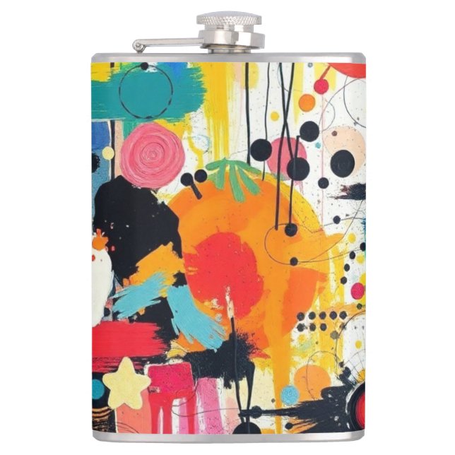 Kinetic Colour Burst Hip Flask (Front)