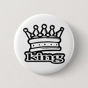 King 6 Cm Round Badge