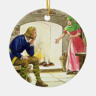 King Alfred (849-99) burning the cakes, from 'Peep Ceramic Tree Decoration