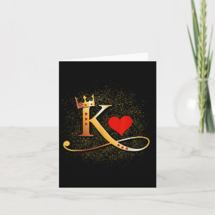 King &amp; Queen Of Hearts Crown Couple Saint Vale Card
