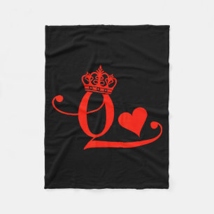 King & Queen Of Hearts Matching Couple Saint V Fleece Blanket