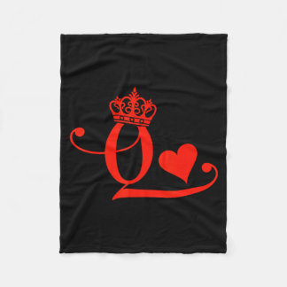King & Queen Of Hearts Matching Couple Saint V Fleece Blanket