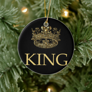 King and Crown Royal Emblem Ceramic Tree Decoration