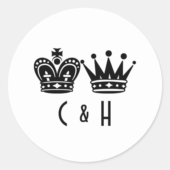 King And Queen Chess Board Game Wedding Classic Round Sticker (Front)
